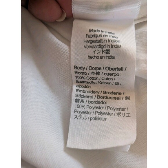 J. Crew Top Womens S Long Sleeve Eyelet Ruffle Cotton Pullover Blue Peasant New - Picture 12 of 13